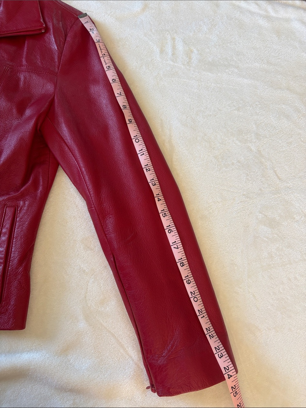 Kenneth Cole Reaction Red LEATHER Jacket Small - Picture 9 of 11